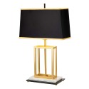Elegante bureaulamp wit marmer met zwarte lampenkap Atlas Aanbieding