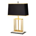 Elegante bureaulamp wit marmer met zwarte lampenkap Atlas Aanbieding
