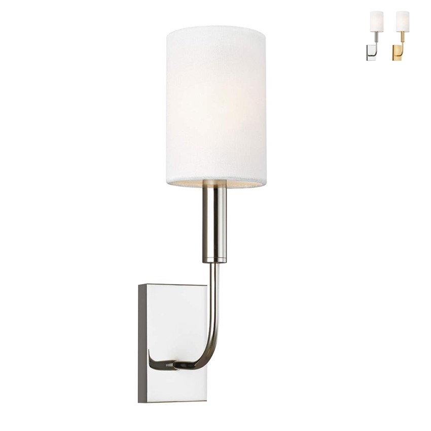 Moderne klassieke wandlamp met wit stoffen kap Brianna1 Verkoop