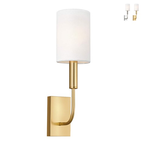 Moderne klassieke wandlamp met wit stoffen kap Brianna1 Aanbieding