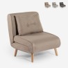 Stoffen klapbed fauteuil met houten pootjes Miriam Kosten