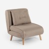 Stoffen klapbed fauteuil met houten pootjes Miriam 