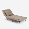 Stoffen klapbed fauteuil met houten pootjes Miriam 