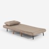 Stoffen klapbed fauteuil met houten pootjes Miriam 