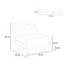 Stoffen klapbed fauteuil met houten pootjes Miriam 