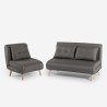 Set stoffen 2-zits slaapbank en opklapbare fauteuil in Scandinavische stijl Sienna Korting