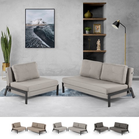 Opklapbare fauteuil en 2-zits stoffen slaapbank Elysee Aanbieding