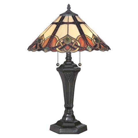 Tafellamp in klassieke Tiffany-stijl met kleurrijke kap Cambridge Aanbieding