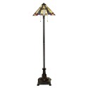 Klassieke staande lamp in Tiffany-stijl met gekleurde Inglenook lampenkap Aanbieding