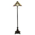Klassieke staande lamp in Tiffany-stijl met gekleurde Inglenook lampenkap Aanbieding