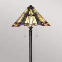 Klassieke staande lamp in Tiffany-stijl met gekleurde Inglenook lampenkap Verkoop
