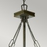 Klassieke Tiffany-stijl kroonluchter, 3-lamps glazen kap Inglenook Kortingen