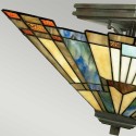 Tiffany plafondlamp met klassiek ontwerp, 2 lichts Inglenook lampenkap Aanbod