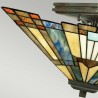 Tiffany plafondlamp met klassiek ontwerp, 2 lichts Inglenook lampenkap Aanbod