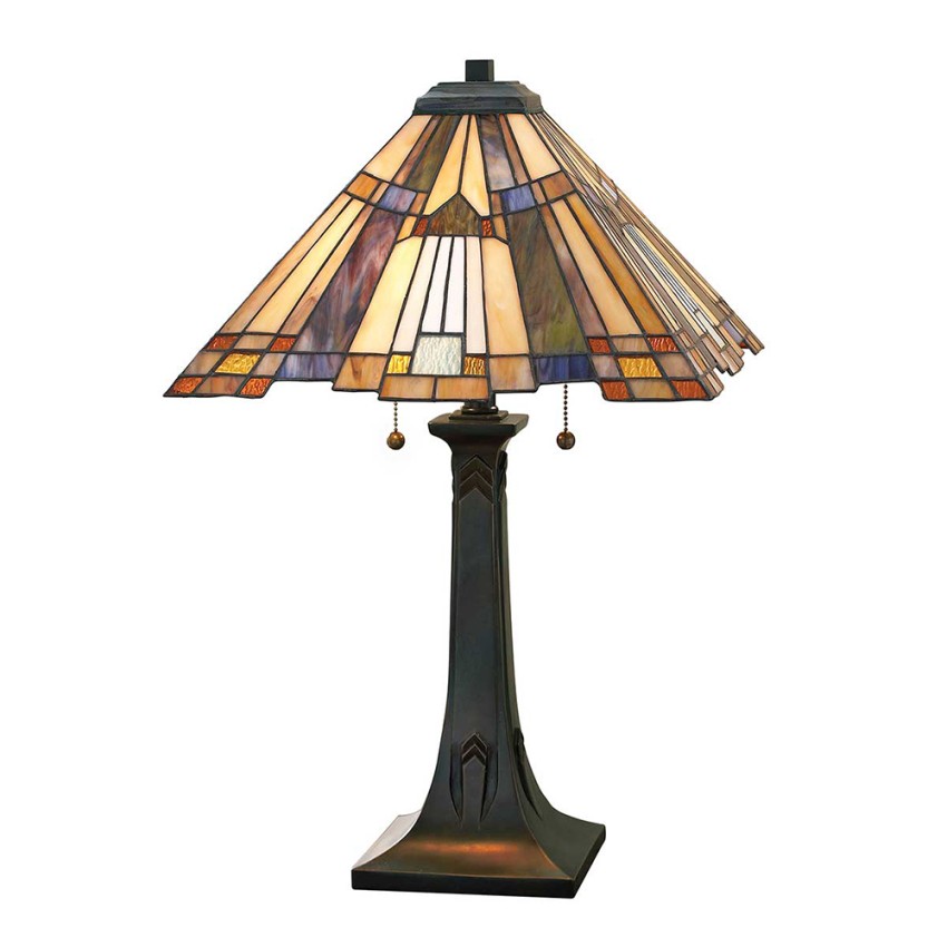 Tiffany Tafellamp 2-licht Klassiek Bureau Inglenook Aanbieding