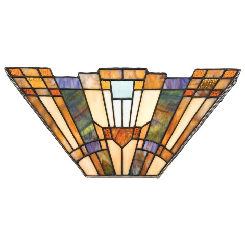 Tiffany-stijl wandlamp van glas met 2 lampen Inglenook Aanbieding