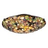 Tiffany plafondlamp met kleurrijke glazen kap Kami Korting