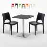 Vierkante tafel 60x60 cm met 2 gekleurde stoelen Paris Pistachio Kortingen