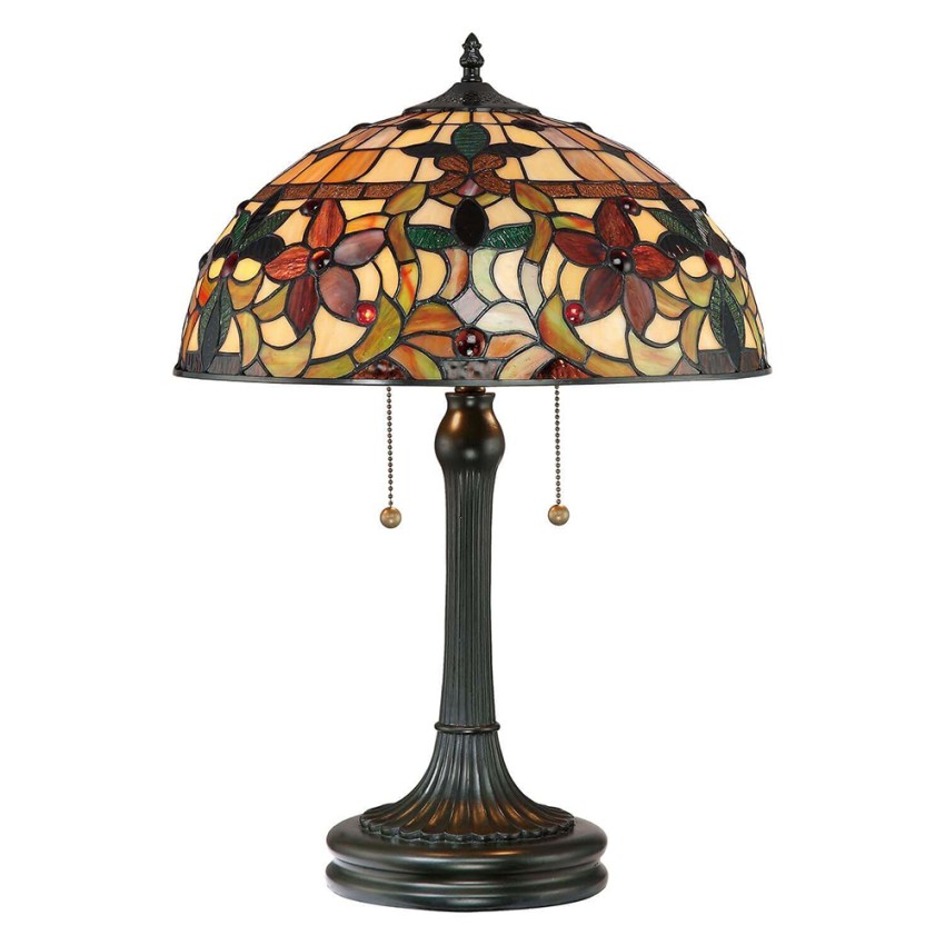 Klassieke Tiffany tafellamp 2-lichts bureau Kami Aanbieding Klassieke Tiffany tafellamp 2-lichts bureau Kami Aanbieding