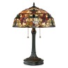 Klassieke Tiffany tafellamp 2-lichts bureau Kami Aanbieding