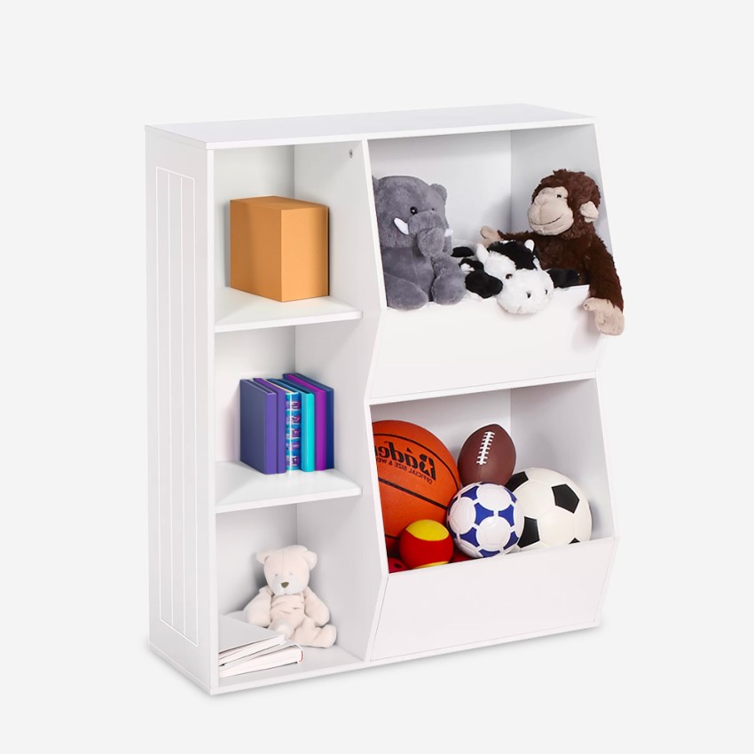 Witte kinderkamer speelgoedkast met vakken Lutelle Aanbieding Witte kinderkamer speelgoedkast met vakken Lutelle Aanbieding