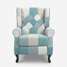 Relaxfauteuil in patchworkstijl met verstelbare rugleuning Ethron Aanbod