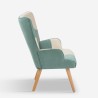 Salon fauteuil Scandinavische patchwork stijl wit blauw hout Chapty Kortingen