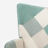 Salon fauteuil Scandinavische patchwork stijl wit blauw hout Chapty Catalogus