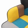 Set fauteuil patchwork + voetenbank Scandinavische stijl Chapty Plus. Karakteristieken