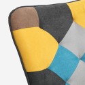 Set fauteuil patchwork + voetenbank Scandinavische stijl Chapty Plus. Kosten