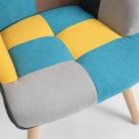 Set patchwork fauteuil en voetenbank in Scandinavische stijl Chapty Plus Aankoop