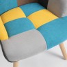 Set fauteuil patchwork + voetenbank Scandinavische stijl Chapty Plus. Aankoop