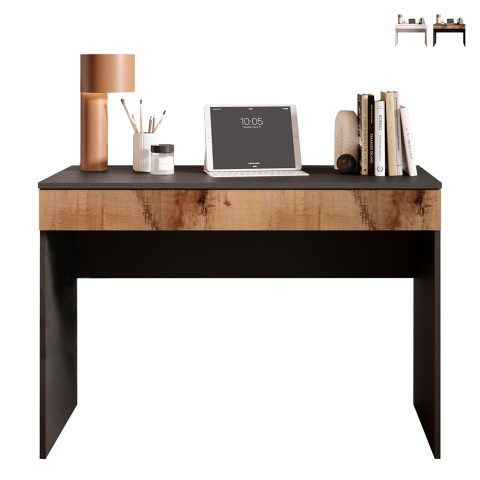 Moderne ruimtebesparende bureautafel met lade 110x50x76cm Liam Aanbieding