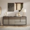 Moderne houten woonkamer dressoir 4 deuren 1 lade 206x40x86cm Adhele Aanbod
