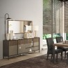 Moderne houten woonkamer dressoir 4 deuren 1 lade 206x40x86cm Adhele Model