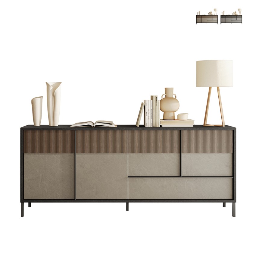Moderne houten woonkamer dressoir 4 deuren 1 lade 206x40x86cm Adhele Aanbieding Moderne houten woonkamer dressoir 4 deuren 1 lade 206x40x86cm Adhele Aanbieding