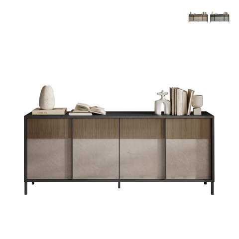 Moderne dressoir voor woonkamer keuken 4 deuren 206x40x86cm Solna Aanbieding