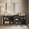Moderne dressoir voor woonkamer keuken 4 deuren 206x40x86cm Solna Afmetingen
