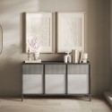 Moderne houten dressoir voor woonkamer of keuken 156x40x86cm 3 deuren Pitea Aanbod