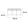 Moderne houten dressoir voor woonkamer of keuken 156x40x86cm 3 deuren Pitea Afmetingen