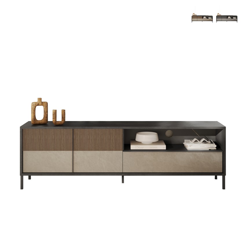 Moderne TV-meubel 205x40x44cm met 2 deuren en lade Jahn Verkoop