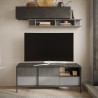 Moderne design tv-meubel voor woonkamer, met 2 deuren en 1 lade, 156x40x64 cm, Saban Aanbod