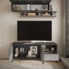 Moderne design tv-meubel voor woonkamer, met 2 deuren en 1 lade, 156x40x64 cm, Saban Model