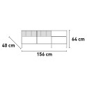 Moderne design tv-meubel voor woonkamer, met 2 deuren en 1 lade, 156x40x64 cm, Saban Kosten