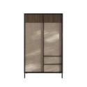 Moderne hoge woonkamerdressoir met 3 planken en 2 lades 106x177cm Blaine Voorraad