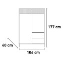 Moderne hoge woonkamerdressoir met 3 planken en 2 lades 106x177cm Blaine Kosten