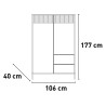 Moderne hoge woonkamerdressoir met 3 planken en 2 lades 106x177cm Blaine Kosten