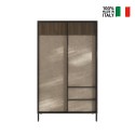 Moderne hoge woonkamerdressoir met 3 planken en 2 lades 106x177cm Blaine Kortingen