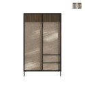 Moderne hoge woonkamerdressoir met 3 planken en 2 lades 106x177cm Blaine Aanbieding