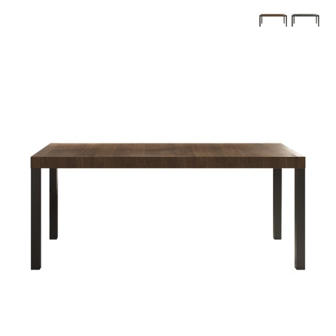 Moderne eettafel keuken 190x90cm hout met ijzeren poten Monsul Aanbieding